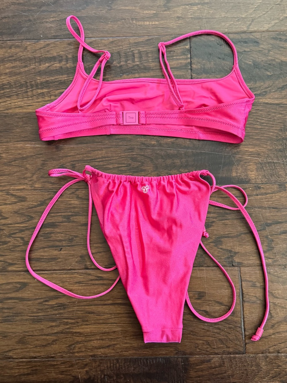 TNA Aritzia hot pink bikini swimsuit set - Picture 2 of 6